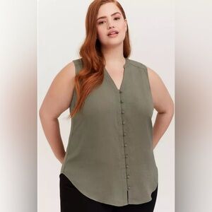 Torrid 4x Harper Gauze Button Up Blouse Top Tank